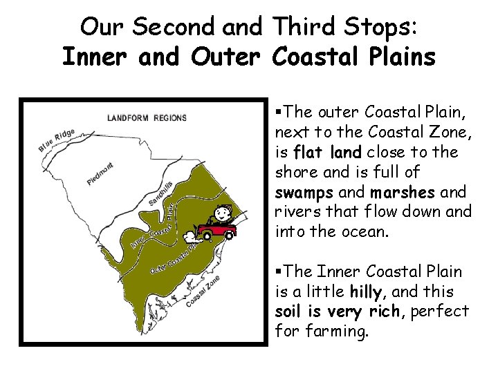 Our Second and Third Stops: Inner and Outer Coastal Plains §The outer Coastal Plain,