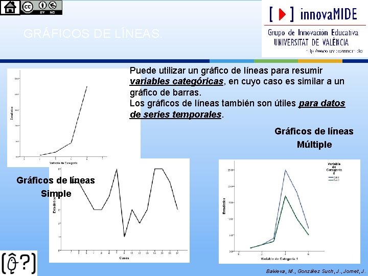GRÁFICOS DE LÍNEAS. Puede utilizar un gráfico de líneas para resumir variables categóricas, en