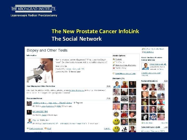 Laparoscopic Radical Prostatectomy The New Prostate Cancer Info. Link The Social Network 