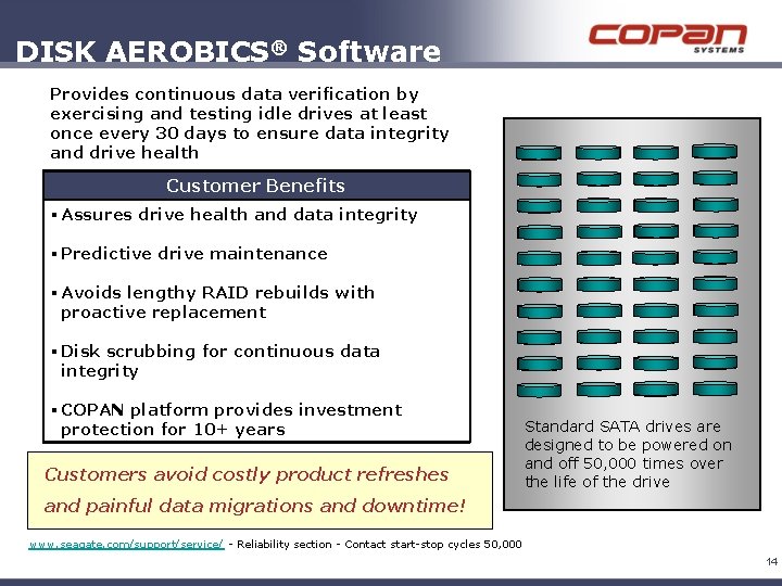 DISK AEROBICS® Software Provides continuous data verification by exercising and testing idle drives at DISK AEROBICS® Software Provides continuous data verification by exercising and testing idle drives at