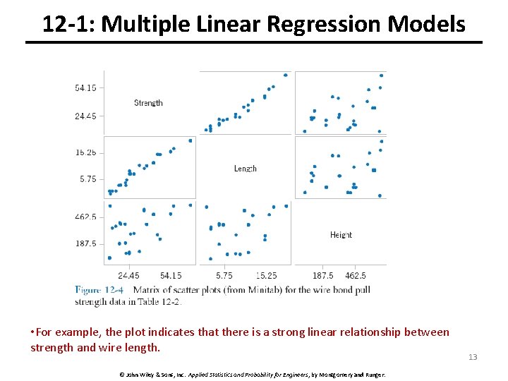 12 -1: Multiple Linear Regression Models • For example, the plot indicates that there