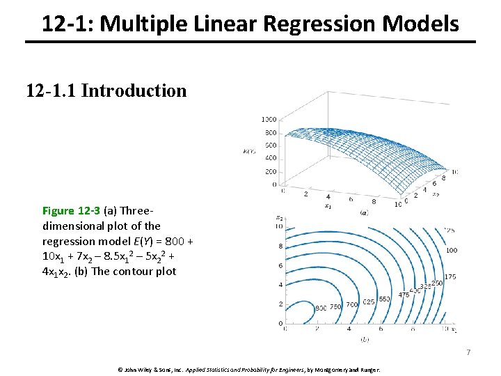 12 -1: Multiple Linear Regression Models 12 -1. 1 Introduction Figure 12 -3 (a)