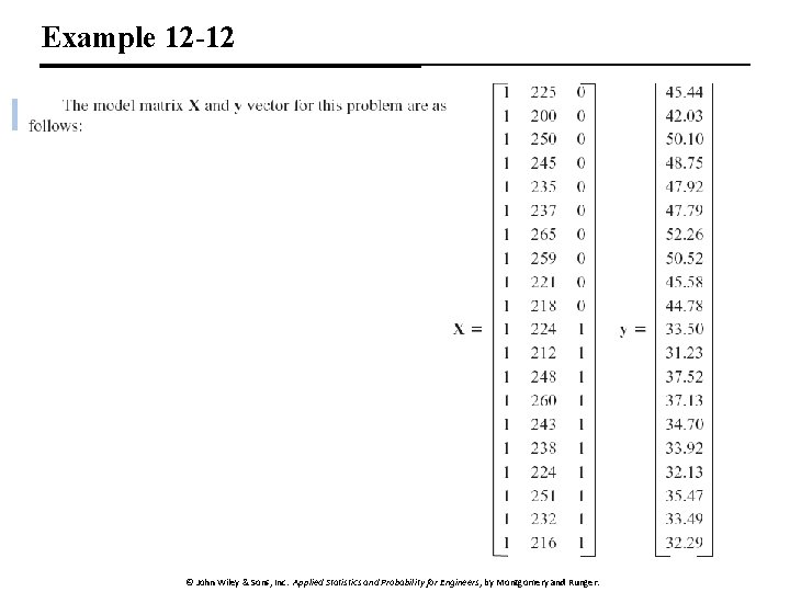 Example 12 -12 82 © John Wiley & Sons, Inc. Applied Statistics and Probability