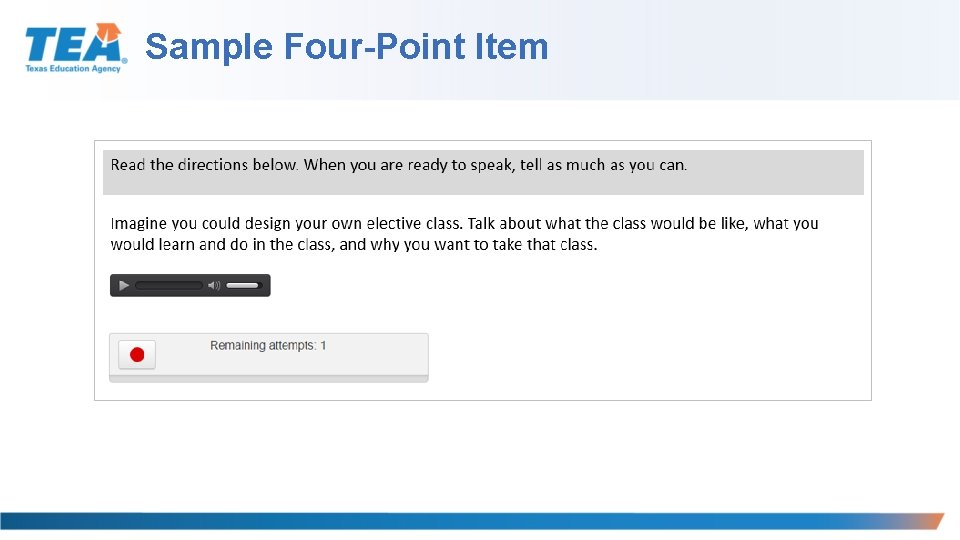 Sample Four-Point Item 