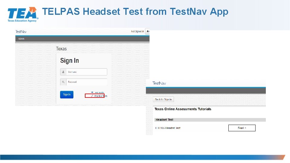 TELPAS Headset Test from Test. Nav App 