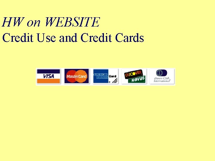 HW on WEBSITE Credit Use and Credit Cards 