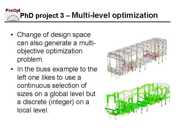 Pro. Opt Ph. D project 3 – Multi-level optimization • Change of design space