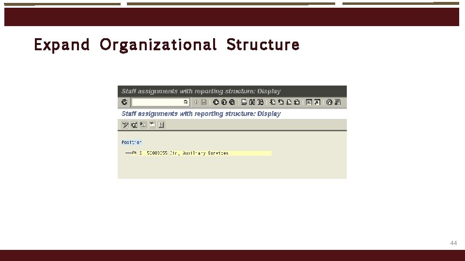 Expand Organiz ati onal St ructure 44 