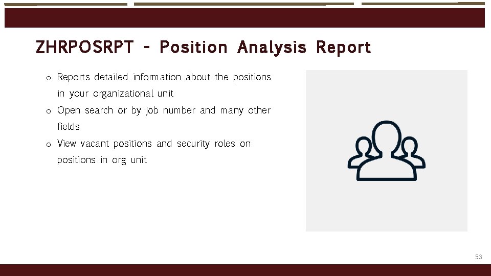 ZHRP OSRP T - Po sit io n A nalysis Report o Reports detailed