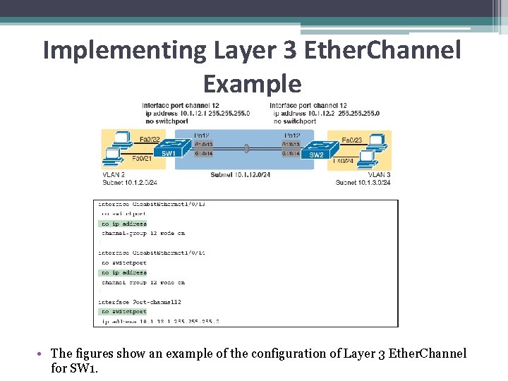 Implementing Layer 3 Ether. Channel Example • The figures show an example of the