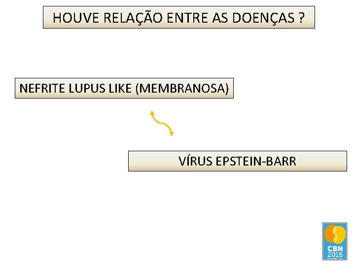 HOUVE RELAÇÃO ENTRE AS DOENÇAS ? NEFRITE LUPUS LIKE (MEMBRANOSA) VÍRUS EPSTEIN-BARR 