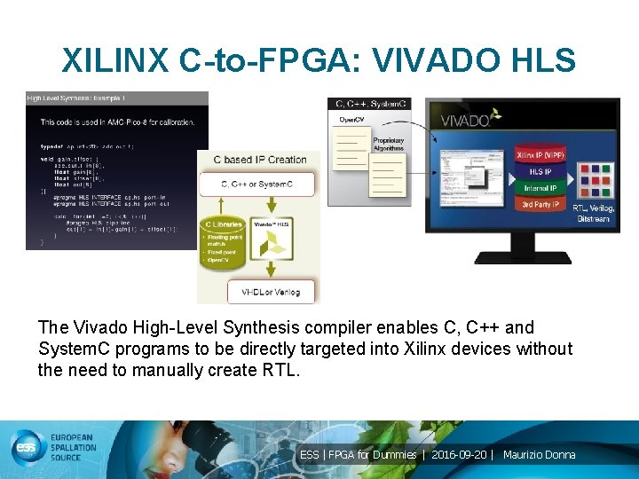 XILINX C-to-FPGA: VIVADO HLS The Vivado High-Level Synthesis compiler enables C, C++ and System.