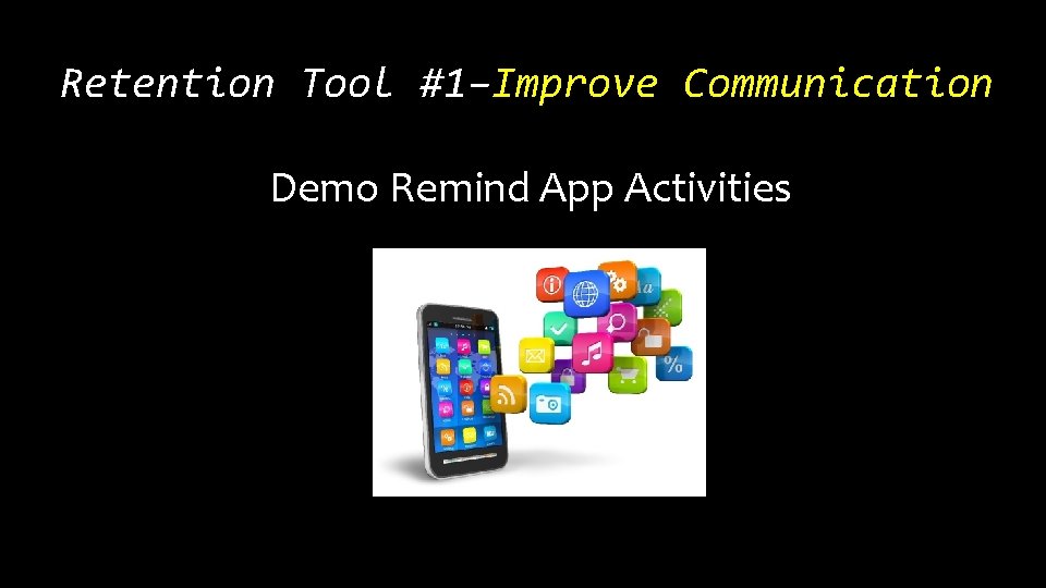 Retention Tool #1–Improve Communication Demo Remind App Activities 
