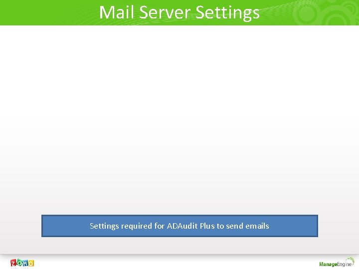 Mail Server Settings required for ADAudit Plus to send emails 