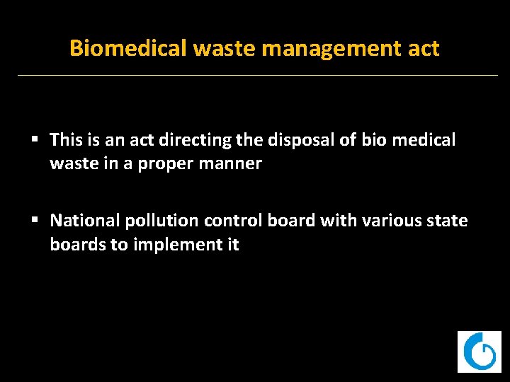 Biomedical waste management act § This is an act directing the disposal of bio