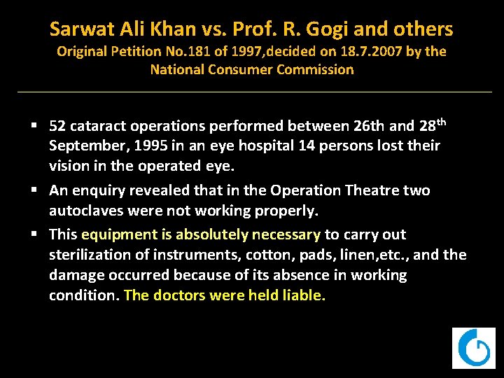 Sarwat Ali Khan vs. Prof. R. Gogi and others Original Petition No. 181 of