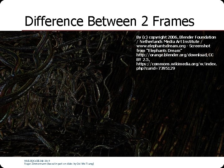 Difference Between 2 Frames By (c) copyright 2006, Blender Foundation / Netherlands Media Art