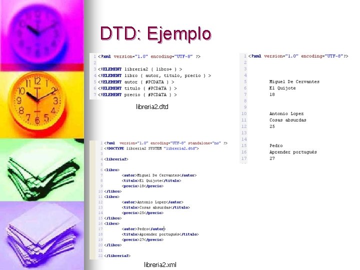 DTD: Ejemplo libreria 2. dtd libreria 2. xml 