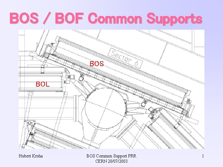 BOS / BOF Common Supports BOS BOL Hubert Kroha BOS Common Support PRR CERN