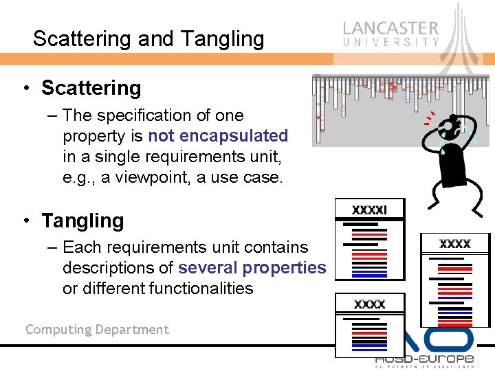 Scattering and Tangling • Scattering – The specification of one property is not encapsulated