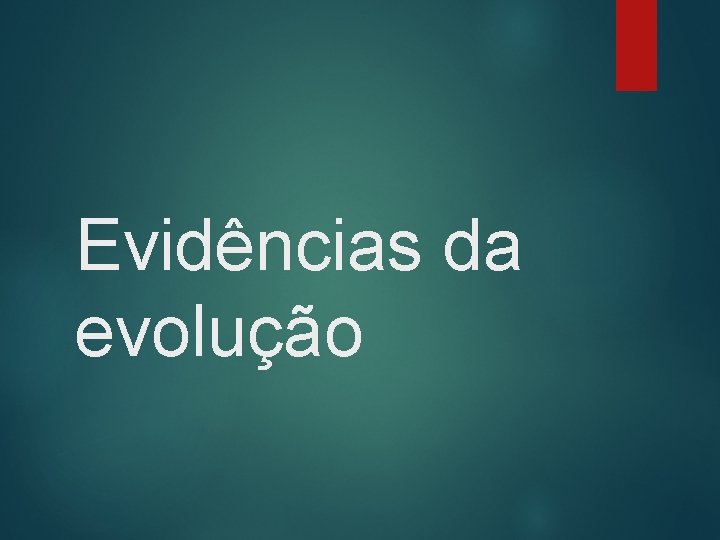 Evidências da evolução 