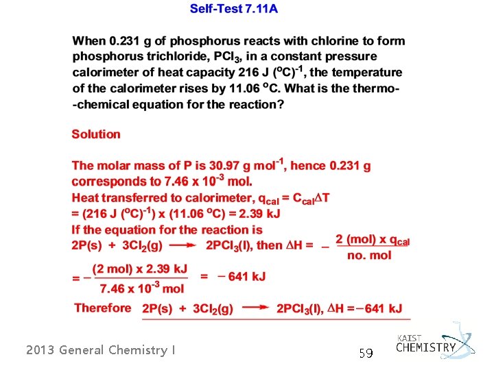 2013 General Chemistry I 59 