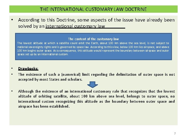 THE INTERNATIONAL CUSTOMARY LAW DOCTRINE • According to this Doctrine, some aspects of the THE INTERNATIONAL CUSTOMARY LAW DOCTRINE • According to this Doctrine, some aspects of the