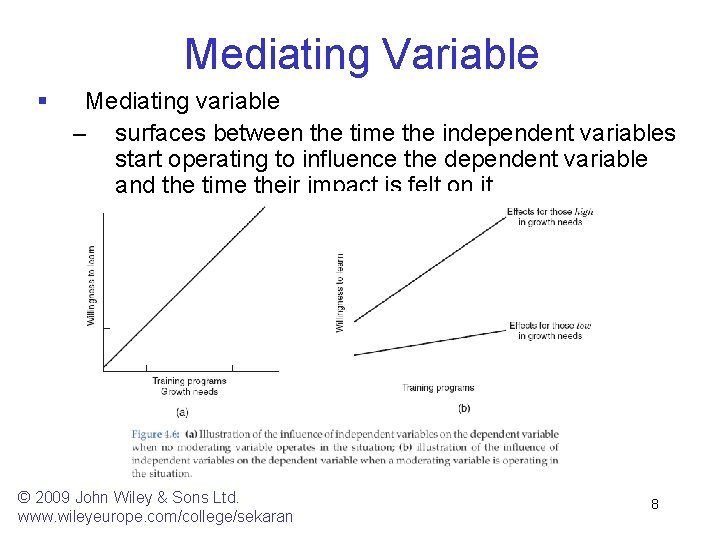 Mediating Variable § Mediating variable – surfaces between the time the independent variables start