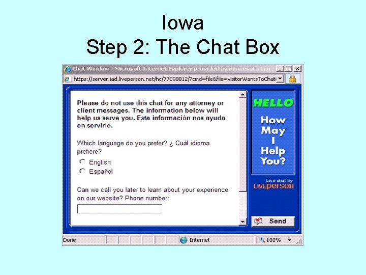 Iowa Step 2: The Chat Box 