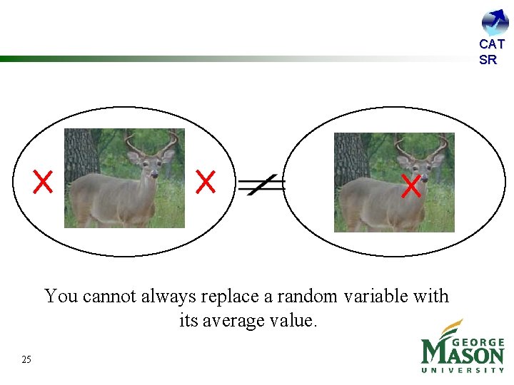 CAT SR You cannot always replace a random variable with its average value. 25