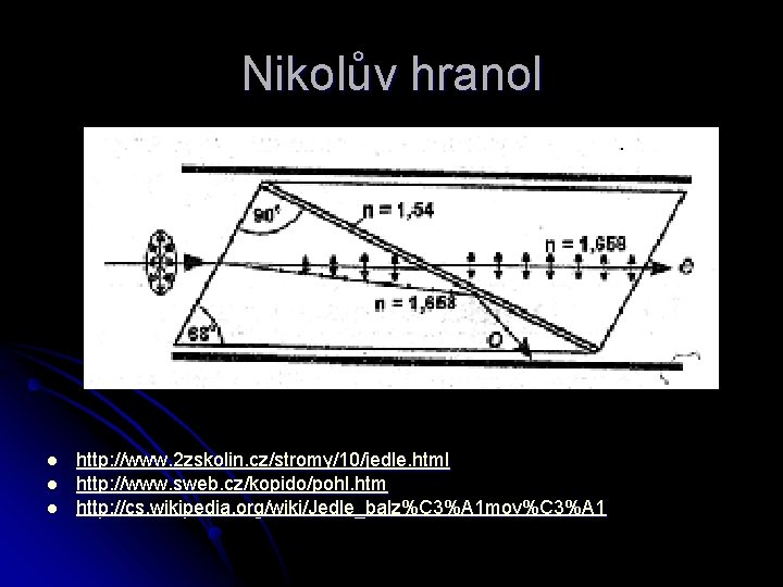 Nikolův hranol l http: //www. 2 zskolin. cz/stromy/10/jedle. html http: //www. sweb. cz/kopido/pohl. htm