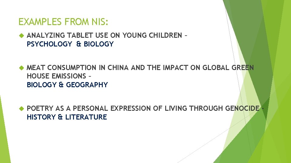 EXAMPLES FROM NIS: ANALYZING TABLET USE ON YOUNG CHILDREN – PSYCHOLOGY & BIOLOGY MEAT