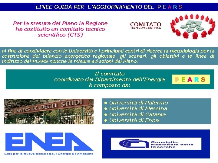 LINEE GUIDA PER L’AGGIORNAMENTO DEL P E A R S Per la stesura del LINEE GUIDA PER L’AGGIORNAMENTO DEL P E A R S Per la stesura del