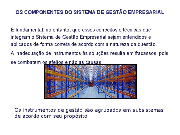 OS COMPONENTES DO SISTEMA DE GESTÃO EMPRESARIAL É fundamental, no entanto, que esses conceitos OS COMPONENTES DO SISTEMA DE GESTÃO EMPRESARIAL É fundamental, no entanto, que esses conceitos