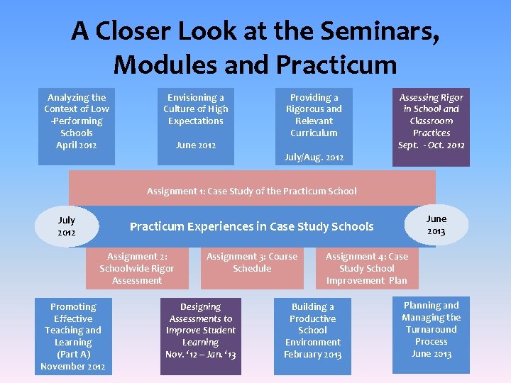  A Closer Look at the Seminars, Modules and Practicum Analyzing the Context of