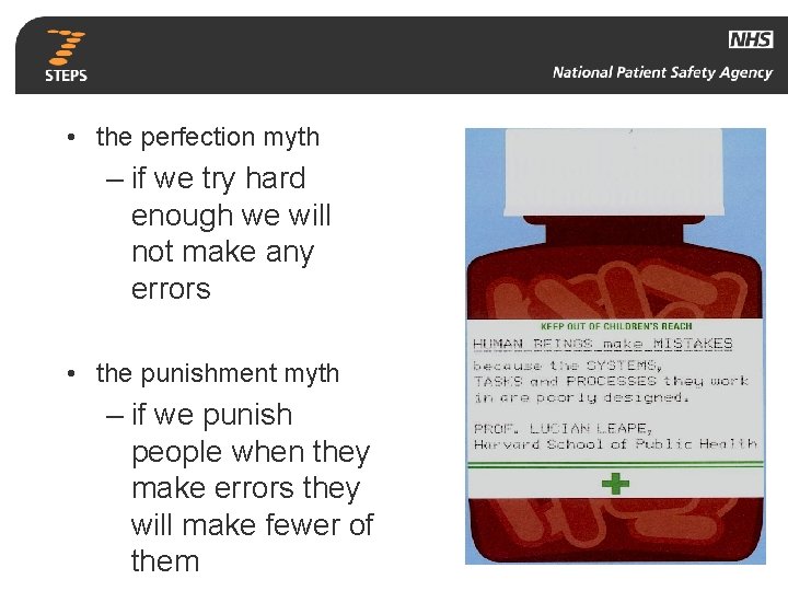  • the perfection myth – if we try hard enough we will not