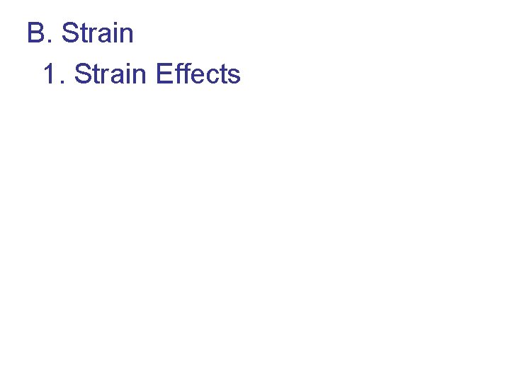 B. Strain 1. Strain Effects 
