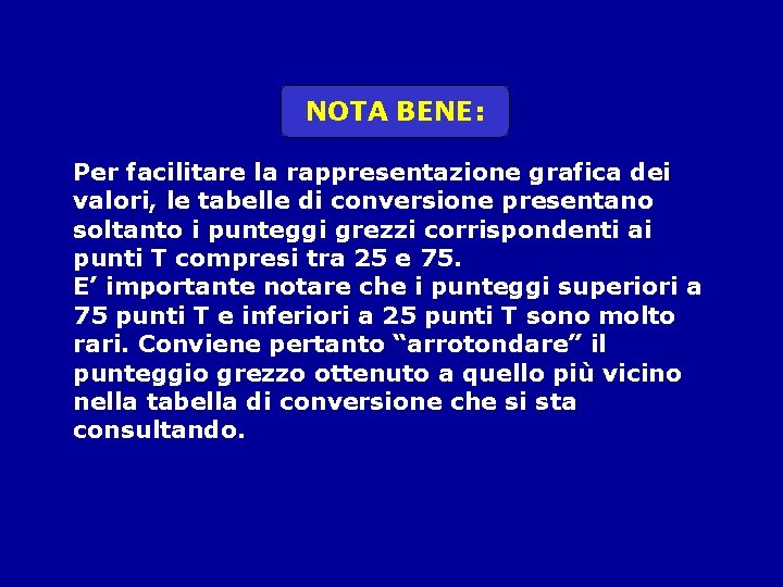 NOTA BENE: Per facilitare la rappresentazione grafica dei valori, le tabelle di conversione presentano