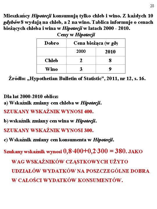 28 Mieszkańcy Hipotecji konsumują tylko chleb i wino. Z każdych 10 gdybów 8 wydają