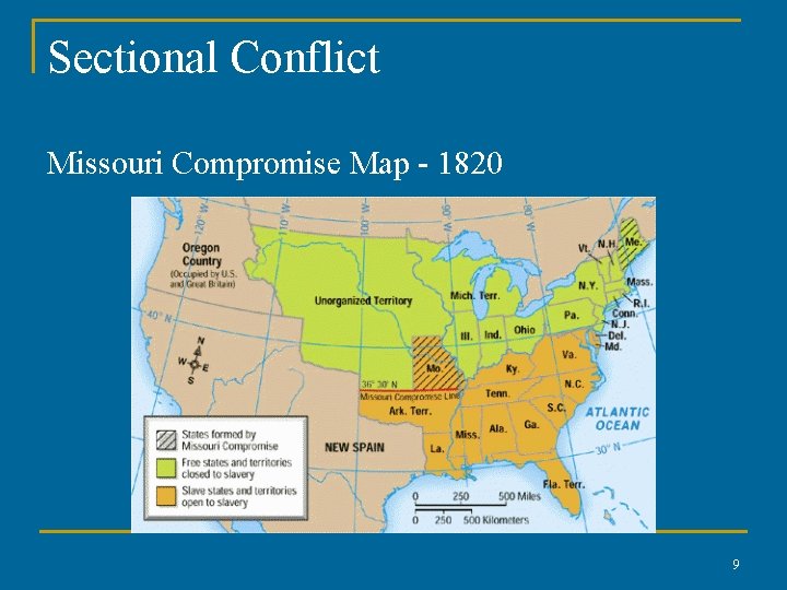 Sectional Conflict Missouri Compromise Map - 1820 9 