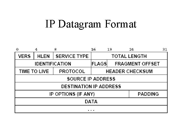 IP Datagram Format 