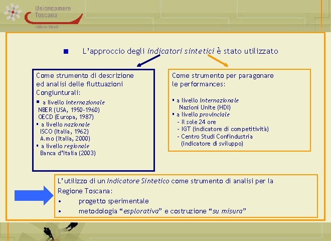 L’approccio degli indicatori sintetici è stato utilizzato Come strumento di descrizione ed analisi delle