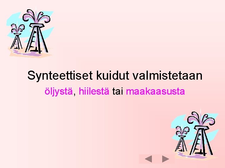 Synteettiset kuidut valmistetaan öljystä, hiilestä tai maakaasusta 