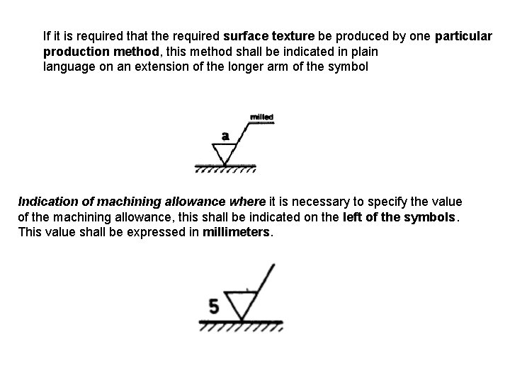 If it is required that the required surface texture be produced by one particular