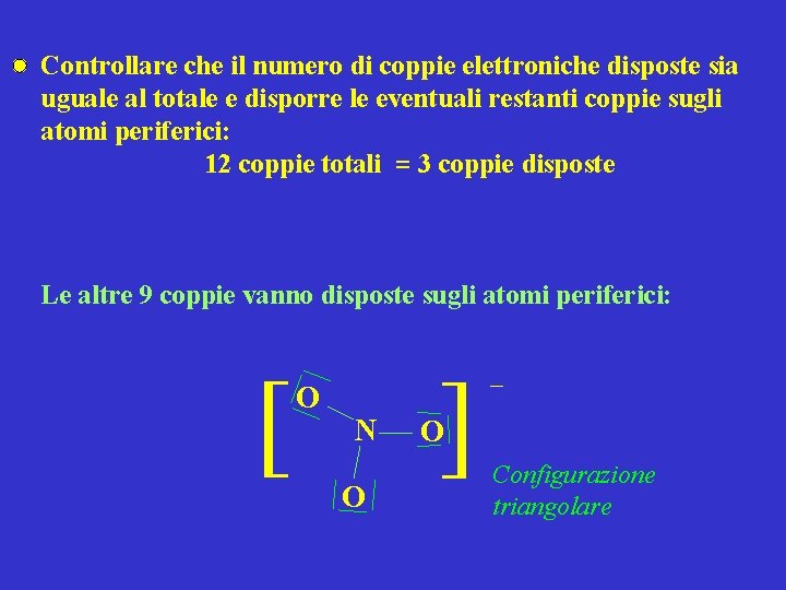 Controllare che il numero di coppie elettroniche disposte sia uguale al totale e disporre