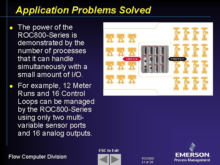 Application Problems Solved l l The power of the ROC 800 -Series is demonstrated