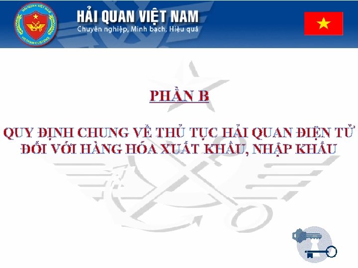 PHẦN B QUY ĐỊNH CHUNG VỀ THỦ TỤC HẢI QUAN ĐIỆN TỬ ĐỐI VỚI