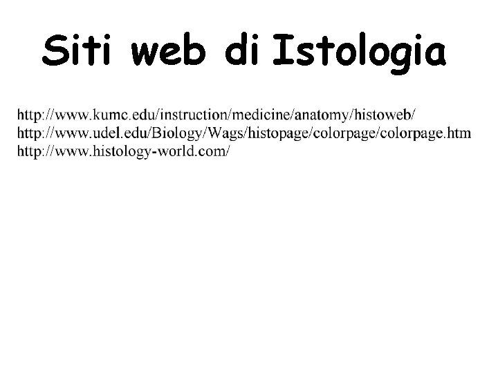 Siti web di Istologia 