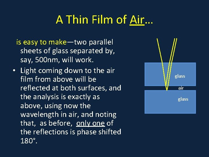 A Thin Film of Air… is easy to make—two parallel sheets of glass separated
