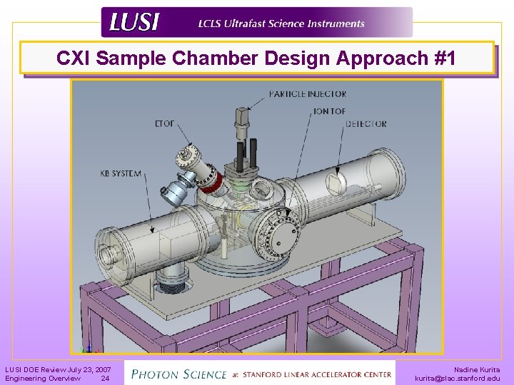 CXI Sample Chamber Design Approach #1 LUSI DOE Review July 23, 2007 Engineering Overview